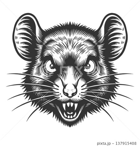 Angry Rat Face Aggressive Animal Expression Angry Rat Face Aggressive Animal Expression 137915408