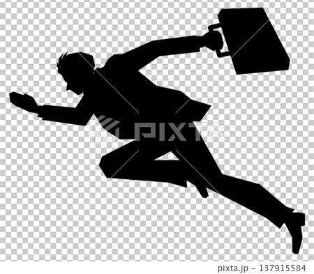 Silhouette illustration of a running businessman Silhouette illustration of a running businessman 137915584