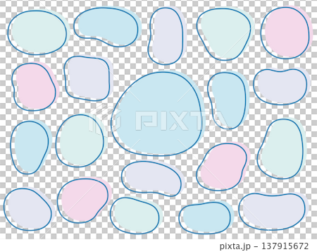 A set of loosely framed vector illustrations. Frames, fluid shapes, ellipses, curves. A set of loosely framed vector illustrations. Frames, fluid shapes, ellipses, curves. 137915672