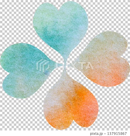 Beautiful watercolor four-leaf clover icon image illustration 137915867