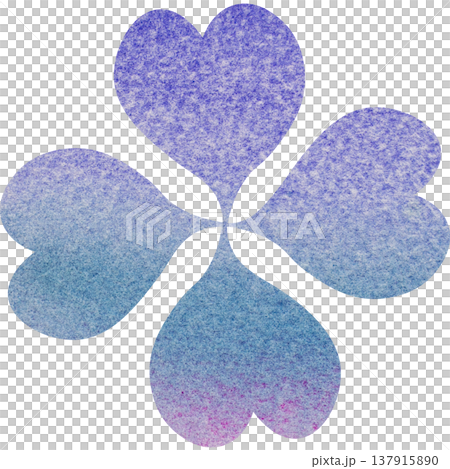 Beautiful watercolor four-leaf clover icon image illustration 137915890