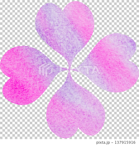Beautiful watercolor four-leaf clover icon image illustration 137915916