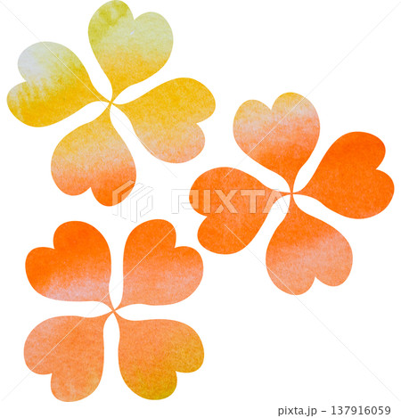 綺麗な水彩模様の四つ葉のクローバーのアイコンのイメージのイラスト 綺麗な水彩模様の四つ葉のクローバーのアイコンのイメージのイラスト 137916059