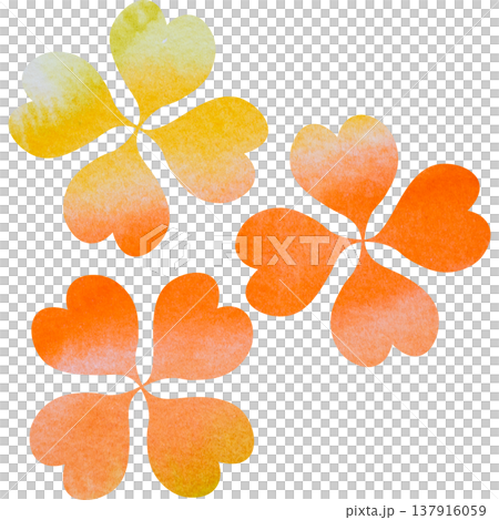 綺麗な水彩模様の四つ葉のクローバーのアイコンのイメージのイラスト 綺麗な水彩模様の四つ葉のクローバーのアイコンのイメージのイラスト 137916059
