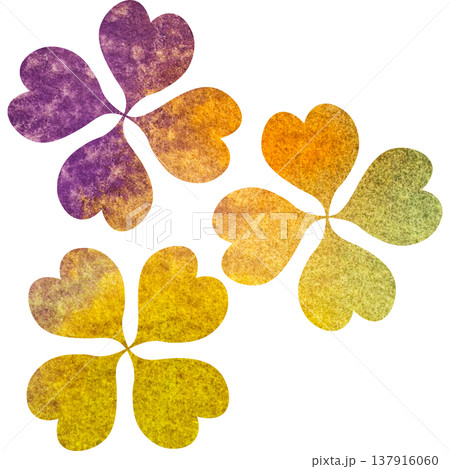 綺麗な水彩模様の四つ葉のクローバーのアイコンのイメージのイラスト 綺麗な水彩模様の四つ葉のクローバーのアイコンのイメージのイラスト 137916060