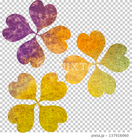 綺麗な水彩模様の四つ葉のクローバーのアイコンのイメージのイラスト 綺麗な水彩模様の四つ葉のクローバーのアイコンのイメージのイラスト 137916060
