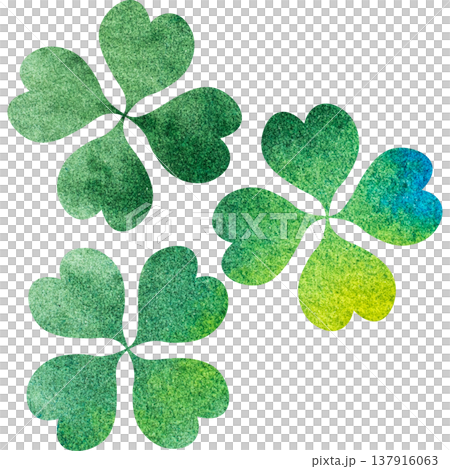 美麗的水彩四葉草圖示圖像插圖 137916063