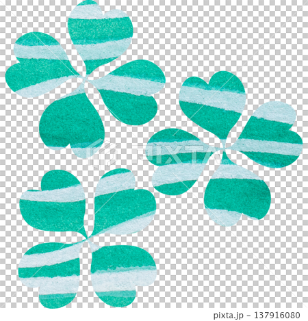 Beautiful watercolor four-leaf clover icon image illustration 137916080