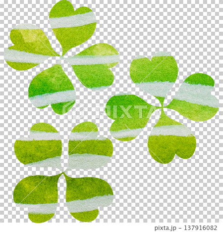 美麗的水彩四葉草圖示圖像插圖 美麗的水彩四葉草圖示圖像插圖 137916082