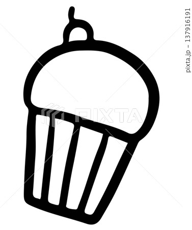Hand drawn cupcake with cherry outline for sweet dessert, bakery, vegan, pastry, cake shop, menu, cafe, recipe, restaurant, baking book, department store, gourmet, sticker, office snack, lunch Hand drawn cupcake with cherry outline for sweet dessert, bakery, vegan, pastry, cake shop, menu, cafe, recipe, restaurant, baking book, department store, gourmet, sticker, office snack, lunch 137916191