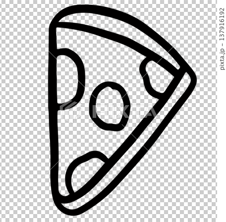 Hand drawn pizza slice outline for lunch break, office workers, lunch box, American fast food, junk food, cafe, menu, restaurant, recipe, department store, quick meal, street stalls, colouring book 137916192