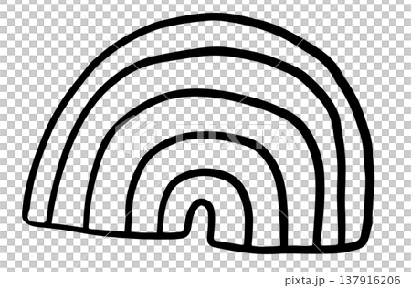 Hand drawn outline of rainbow for sticker, kid colouring book, art, tattoo, spring, summer, decoration, patch, brooch, shirt print, sign, symbol, emoji, Pride Month, sky and clouds Hand drawn outline of rainbow for sticker, kid colouring book, art, tattoo, spring, summer, decoration, patch, brooch, shirt print, sign, symbol, emoji, Pride Month, sky and clouds 137916206