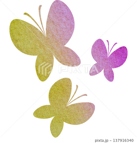 綺麗な水彩模様の蝶のアイコンのイメージのイラスト 137916340