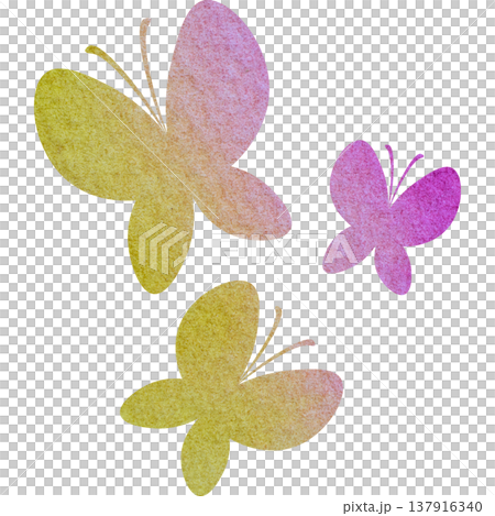 綺麗な水彩模様の蝶のアイコンのイメージのイラスト 137916340