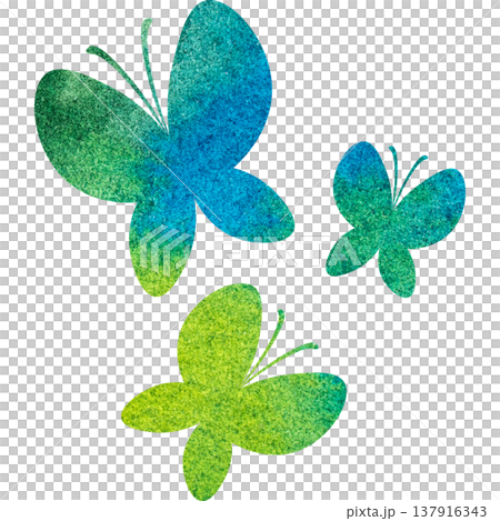 綺麗な水彩模様の蝶のアイコンのイメージのイラスト 137916343