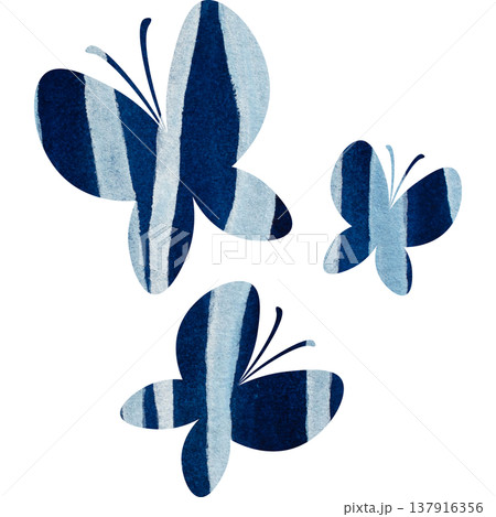 綺麗な水彩模様の蝶のアイコンのイメージのイラスト 綺麗な水彩模様の蝶のアイコンのイメージのイラスト 137916356
