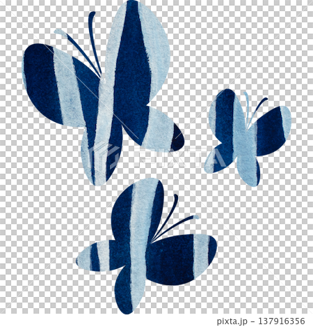 綺麗な水彩模様の蝶のアイコンのイメージのイラスト 綺麗な水彩模様の蝶のアイコンのイメージのイラスト 137916356