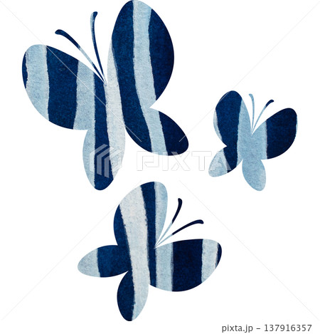 綺麗な水彩模様の蝶のアイコンのイメージのイラスト 137916357