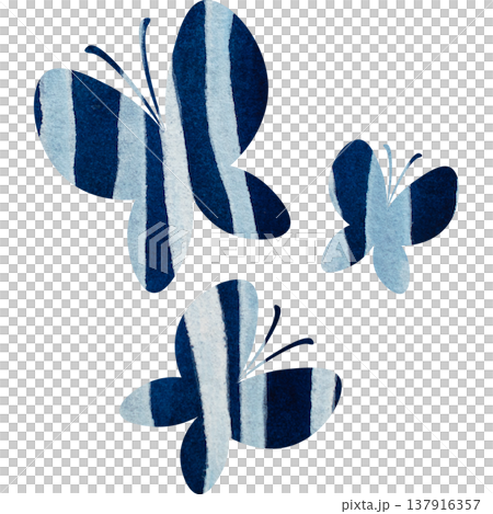 綺麗な水彩模様の蝶のアイコンのイメージのイラスト 137916357