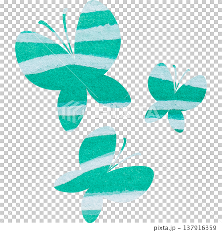 綺麗な水彩模様の蝶のアイコンのイメージのイラスト 137916359