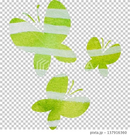 綺麗な水彩模様の蝶のアイコンのイメージのイラスト 137916360