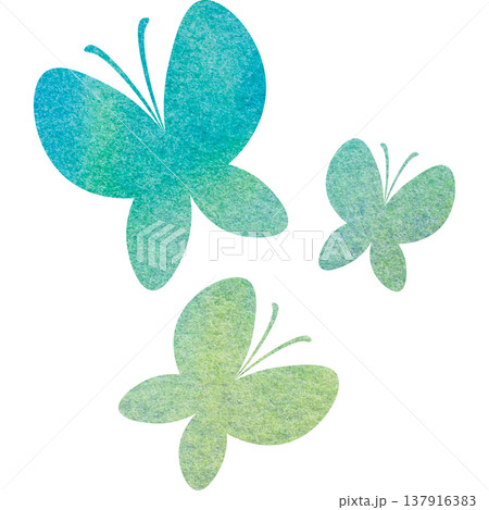 綺麗な水彩模様の蝶のアイコンのイメージのイラスト 137916383