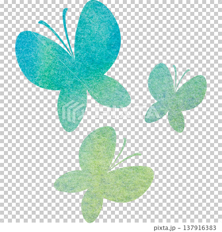 綺麗な水彩模様の蝶のアイコンのイメージのイラスト 137916383