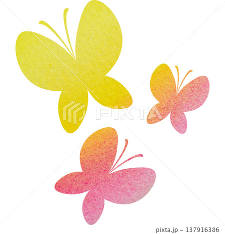 綺麗な水彩模様の蝶のアイコンのイメージのイラスト 137916386