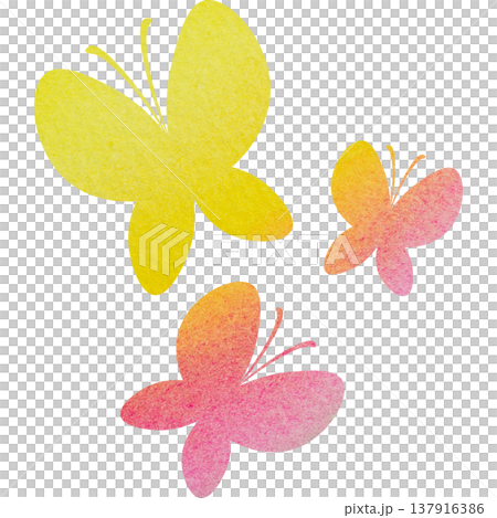 綺麗な水彩模様の蝶のアイコンのイメージのイラスト 137916386