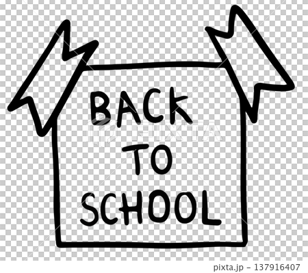 Hand drawn outline of BACK TO SCHOOL letters on paper with tapes for decoration, school, childhood, kids, children, students, sticker, campaign, promotions, human, people, weekdays, stationery 137916407