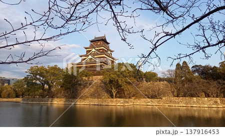 広島城 天守閣と堀(西側) 広島城 天守閣と堀(西側) 137916453