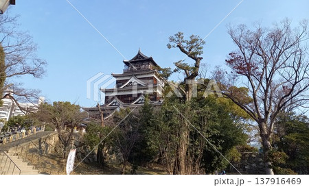 広島城 本丸上段からの天守閣 広島城 本丸上段からの天守閣 137916469