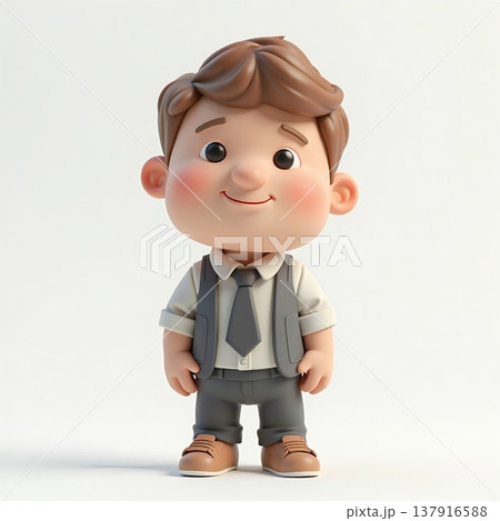 クレイキャラクター風男性営業職ビジネスマンキャラクター 137916588