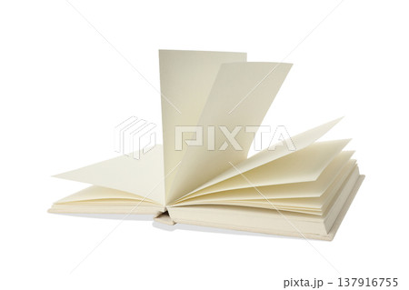 Open blank book ready for notes or ideas to fill in, isolated, PNG Open blank book ready for notes or ideas to fill in, isolated, PNG 137916755