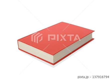 A blank red book ready for writing and studying, isolated, PNG A blank red book ready for writing and studying, isolated, PNG 137916794