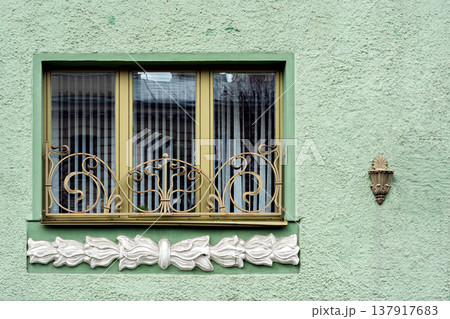 Rectangular window with bas-relief. Rectangular window with bas-relief. 137917683