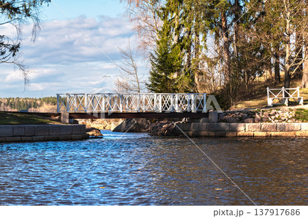 White bridge over the strait. White bridge over the strait. 137917686