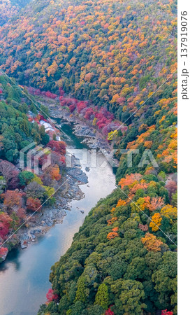 NOV 28 2025 Hozugawa River Rankyo Gorge Autumn Kyoto Japan NOV 28 2025 Hozugawa River Rankyo Gorge Autumn Kyoto Japan 137919076