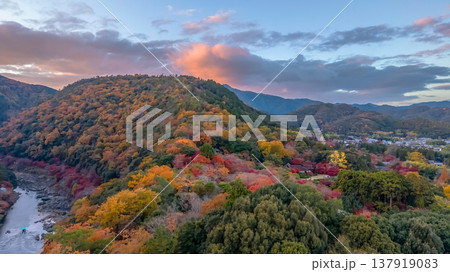 NOV 28 2025 Hozugawa River Rankyo Gorge Autumn Kyoto Japan NOV 28 2025 Hozugawa River Rankyo Gorge Autumn Kyoto Japan 137919083