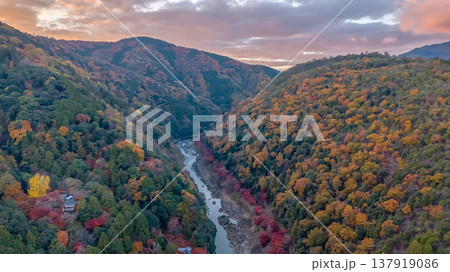 NOV 28 2025 Scenic River Gorge of Rankyo in Kyoto 137919086