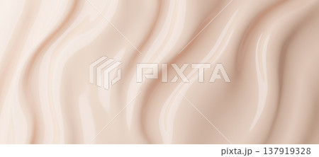 Luxury beige liquid foundation texture with elegant soft waves for cosmetic product background 3D render 137919328