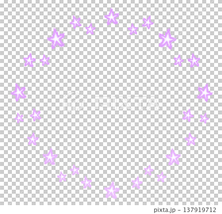 Flame Star Round Frame_Purple 137919712