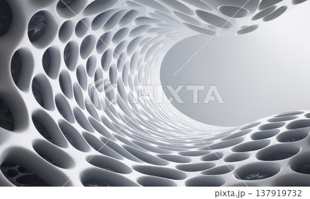 Abstract futuristic cellular tunnel with...のイラスト素材 [137919732] - PIXTA