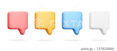 Set of colorful speech bubbles in 3d style. Set of colorful speech bubbles in 3d style. 137920060