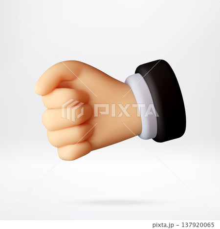 3D Businessman hand showing a fist gesture 3D Businessman hand showing a fist gesture 137920065