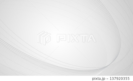 Abstract flow white curve lights overlap on gray gradient background. Vector illustration 137920355