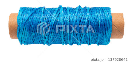 spool of colored thread on a white isolated background spool of colored thread on a white isolated background 137920641