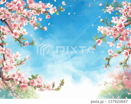 春の桜のフレーム背景 春の桜のフレーム背景 137920687