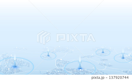 The Signal tower of 5G signal, networks to distribute fast signals on area. Wireless network communication on map of city. Editable isometric, vector illustration The Signal tower of 5G signal, networks to distribute fast signals on area. Wireless network communication on map of city. Editable isometric, vector illustration 137920744