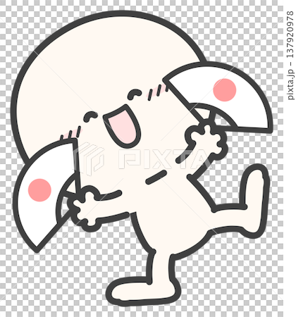 Simple character, cute stick figure illustration, joyful expression and Japanese flag fan, vector illustration on a white background. Simple character, cute stick figure illustration, joyful expression and Japanese flag fan, vector illustration on a white background. 137920978